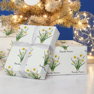Papel De Presente Flores de Narciso de Dezembro