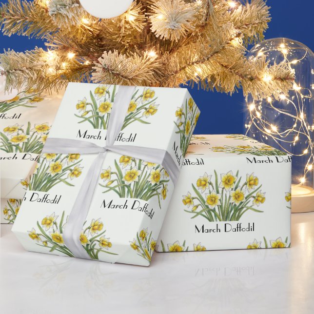 Papel De Presente Flores de Narciso de Março (Feriados)