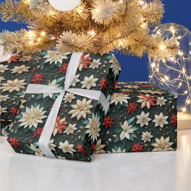 Papel De Presente Flores de Natal (Feriados)