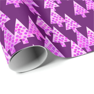 Papel De Presente Flores de Natal modernas - ametista roxo