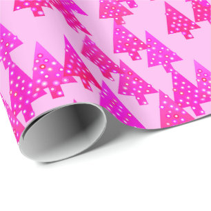 Papel De Presente Flores de Natal modernas - cor-de-rosa fuchsia