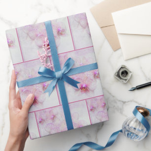 Papel De Presente Flores de Orquídea Rosa