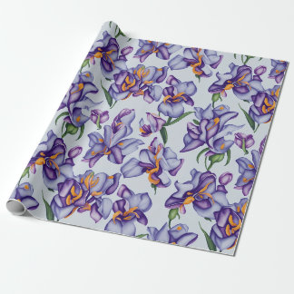 Papel De Presente Flores De Orquídeas De Padrão Floral