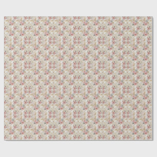 Papel De Presente Flores de Peônia Rosa Arte de Padrão Floral Botâni