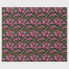 Papel De Presente Flores de primavera em fundo preto