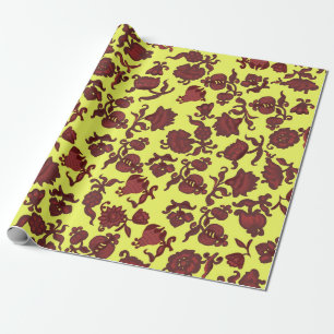 Papel De Presente Flores de Promoção Boho Floral Chic Boêmio Amarelo