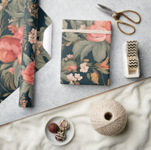 Papel De Presente Flores De Rosa Floral Bonitas