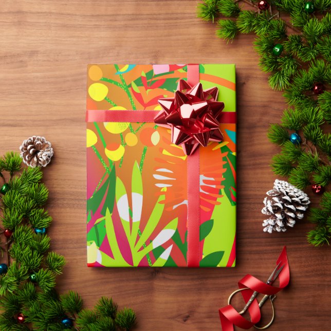 Papel De Presente Flores de Verão (Presente de Natal)