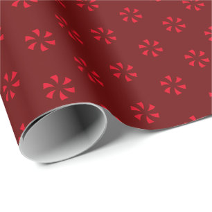 Papel De Presente Flores de vinho bordô moderno flocos de neve