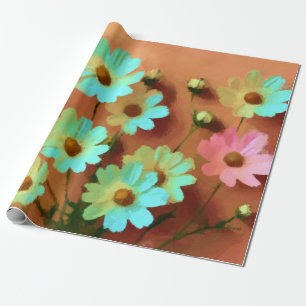 Papel De Presente Flores de Zinnia Elegans