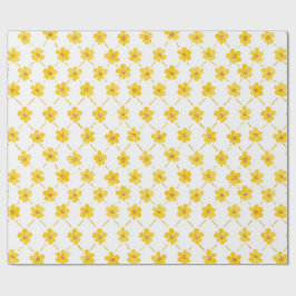 Papel De Presente Flores do Grande Milênio Amarelas
