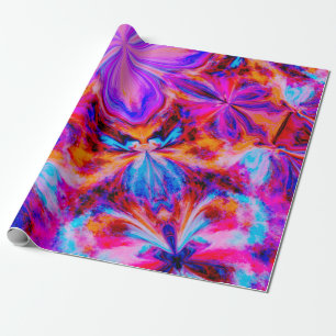 Papel De Presente Flores e borboletas na Abstrato