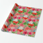 Papel De Presente Flores Elegantes a Rosa<br><div class="desc">Buquês florais em papel de embalagem cor-de-rosa para chás de panela,  casamentos,  aniversários ou qualquer ocasião especial.</div>