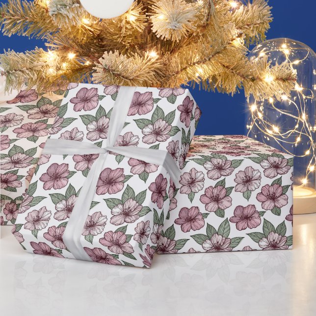 Papel De Presente Flores Estilizadas — Florais Vetoriais Modernos Pr (Feriados)
