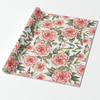 Papel De Presente Flores Florais de Camellia