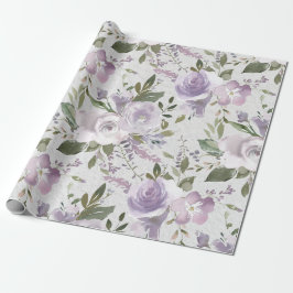 Papel De Presente Flores Florais De lavanda Lilac-Lilac-Lilac