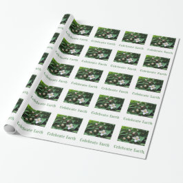 Papel De Presente flores frescas de primavera e folhas verdes. Dia d