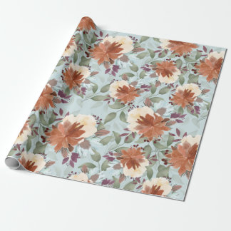 Papel De Presente Flores impermeáveis de aquarelas boho pastel