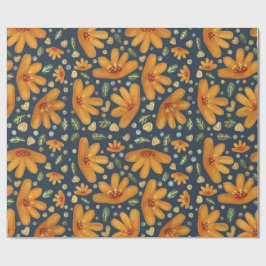 Papel De Presente Flores Luxuosas Amarelas