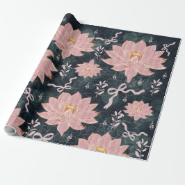 Papel De Presente Flores mágicas com desenho de brilho