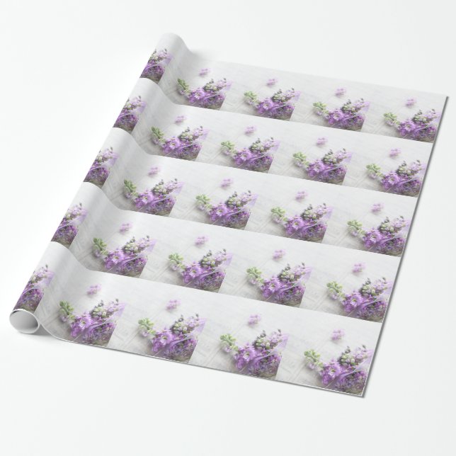 Papel De Presente Flores misturadas com fundo musical antigo (Desenrolado)