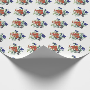 Papel De Presente Flores - NavyBlue - TRANS - Fl8878 - 024