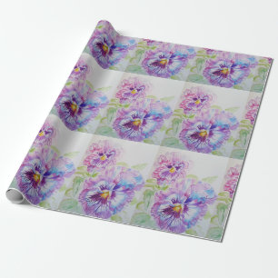 Papel De Presente Flores Pansy flores florais