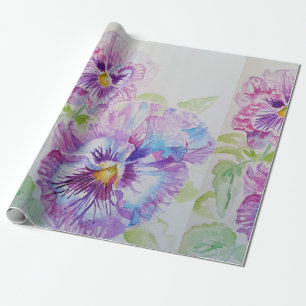 Papel De Presente Flores Pansy flores florais