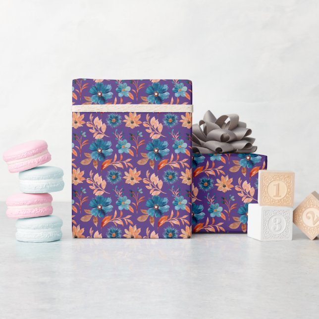 Papel De Presente Flores Pastel da Moda (Chá de bebê)