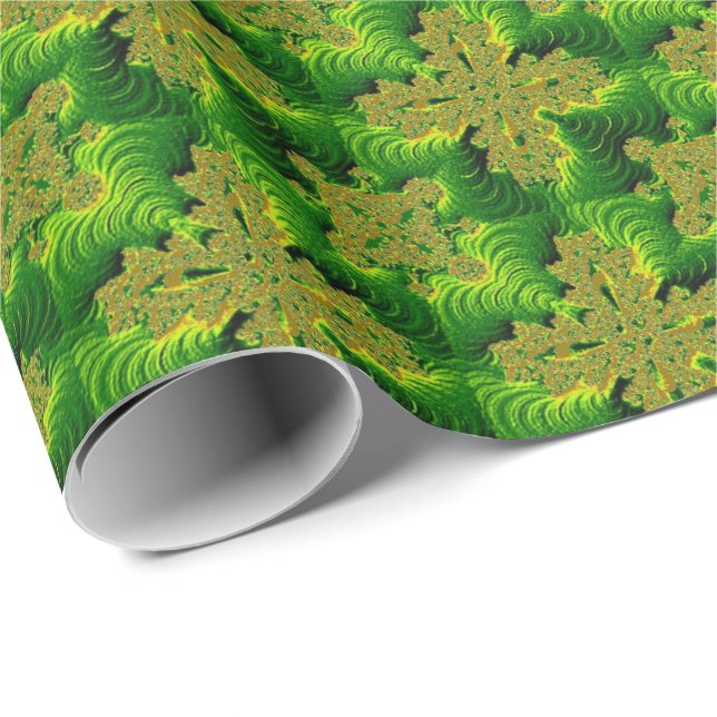 Papel De Presente Flores Retro em 3D, Artdeco (Ponta do rolo)