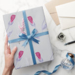 Papel De Presente Flores Rosa de cinza<br><div class="desc">Nome personalizado das flores cor-de-rosa da cinza</div>