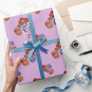 Papel De Presente flores rosas vermelhas e botões de rosa arte flora