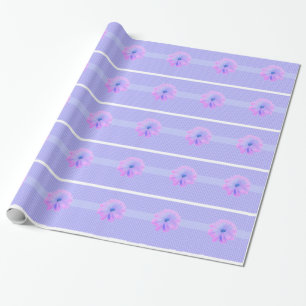 Papel De Presente Flores Roxas e um Padrão de Pergaminho