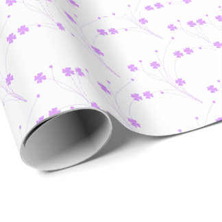 Papel De Presente Flores Roxas Lilás, Impressão Floral Pequeno Paste