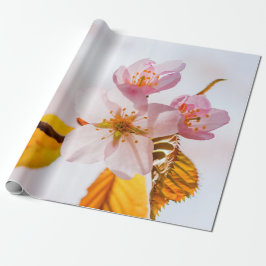 Papel De Presente Flores Sakura E Fundo Rosa Suave
