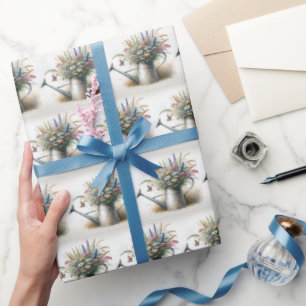 Papel De Presente Flores Selvagens De Aquarelas Em Poeiras