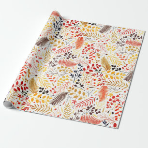 Papel De Presente Flores Selvagens Samambaia Folhagem Noiva Casament