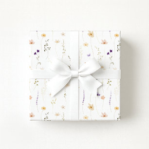 Papel De Presente Flores silvestres de aquarelas, flores de prados