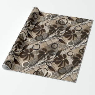 Papel De Presente Flores sobre fundo controlado num estilo rústico