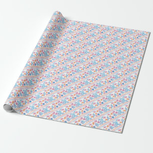 Papel De Presente Flores tropicais desenhadas à mão, padrão das folh