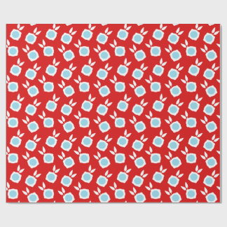 Papel De Presente flores vermelhas quadradas