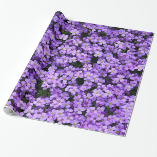 Papel De Presente Flores Violetas