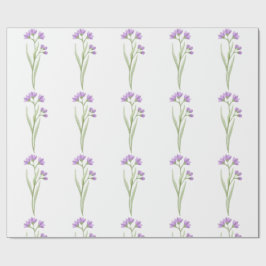 Papel De Presente flores violetas delicadas