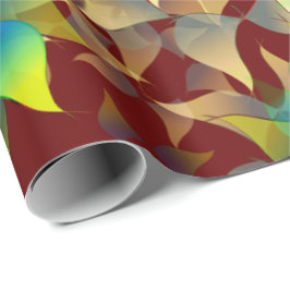 Papel De Presente Flores virtuais estranhas, pétalas azuladas em ver