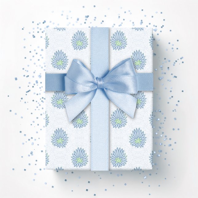 Papel De Presente Florescimento Mogol em Ardósia e Verde (Criador carregado)