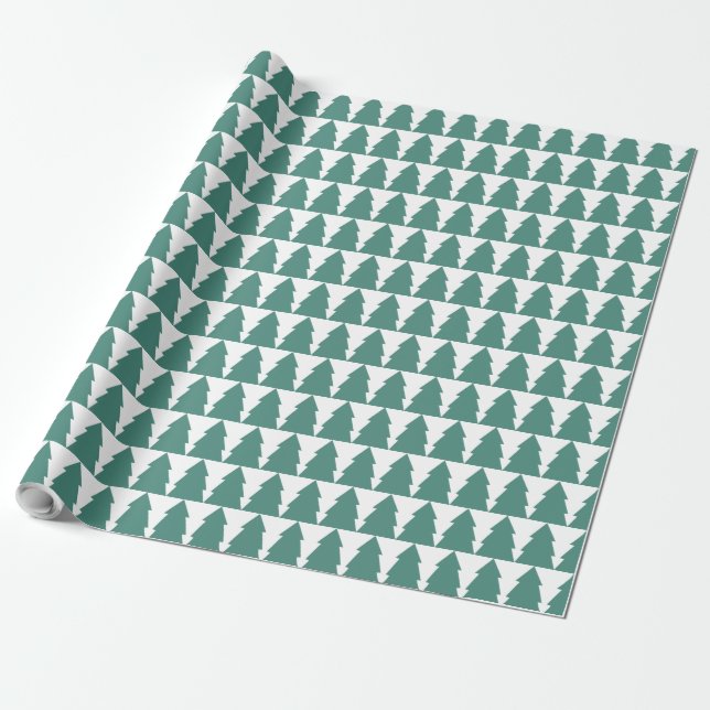 Papel De Presente Floresta de Árvore de Natal (Desenrolado)