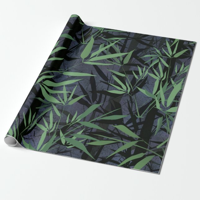 Papel De Presente Floresta de bambu. (Desenrolado)
