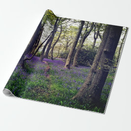 Papel De Presente Floresta de Bluebells Floral moderna e elegante