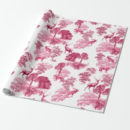 Papel De Presente Floresta de Cerco Rosa Elegante