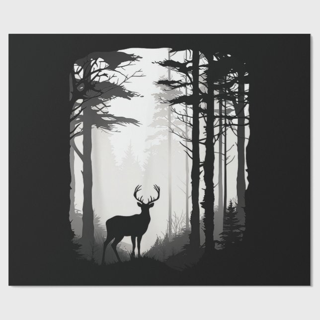 Papel De Presente Floresta de Cervos Vida Selvagem (Aberto)